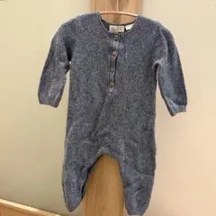 Zara Mini ボタン付きロンパース 9-12ヶ月 80cm ネイビー系