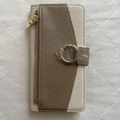 GALAXYS25手帳型スマホケース ベージュ系