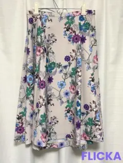 ♡限定セール♡【美品】FLICKA 花柄フレアスカート バックテール 日本製 S