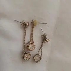 マリクワピンクゴールド ドロップピアス