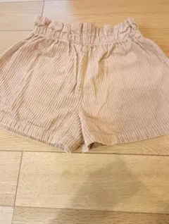 ベージュ コーデュロイ ハーフパンツ