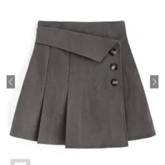 インパン裏地付きアシンメトリーミニスカート tu725 スリット 短パン ロング