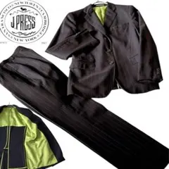 J.PRESS ピンストライプ パンツスーツ セットアップ M相当　ブラック