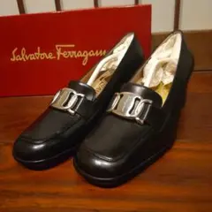 フェラガモ パンプス ブラック サイズ 6D CLUB5cm シューズ