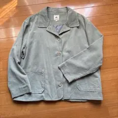 グリーン コーデュロイジャケット春色