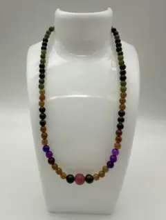 ☆天然石☆ 無処理 マルチカラー トルマリンパワーストーン ネックレス 美品