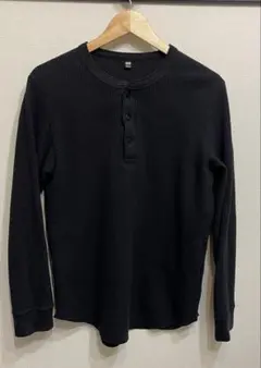 ワッフルヘンリーネックTシャツ/長袖