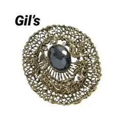 Gil’s 2way 大振り アンティーク ブローチ ペンダント ゴールド 中古