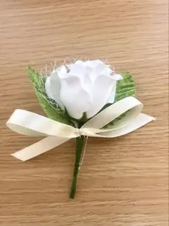 コサージュ 白 バラ 安全ピン付き