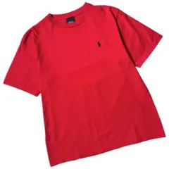 【美品】ポロバイラルフローレン　半袖　Tシャツ　コットン　ポニー刺繍　レッド　Sのサムネイル