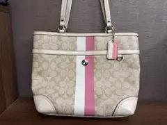 Coach トートバッグ ベージュ ピンク