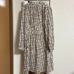 H&M 長袖プリントワンピース UK 12