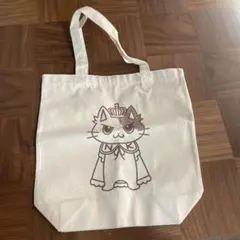 王冠を被った猫のイラスト入りトートバッグ
