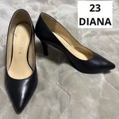 DIANA ブラック ポインテッドトゥパンプス