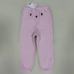 H&M　ピンク　アニマル　スウェットパンツ　105