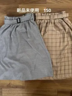 ikka 150チェック柄スカートセット（2枚）