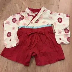 PUFF 2 KIDS 袴ロンパース 60 ベビー 女の子 カバーオール