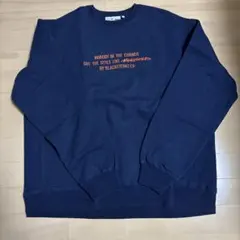 ブラックアイパッチ　裏起毛　スエット　ロゴ　ネイビー　Lサイズ