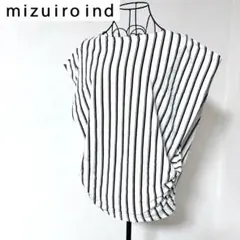 mizuiroindミズイロインド　半袖カットソー　フレンチスリーブ　ストライプのサムネイル