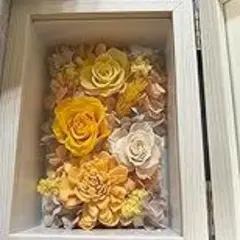 プリザーブドフラワー 額縁に入ったお花 還暦のプレゼントにも合う