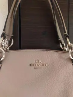 COACH ベージュ レザー ショルダーバッグ
