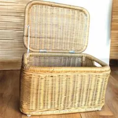 自然素材　フタ付き収納バスケット