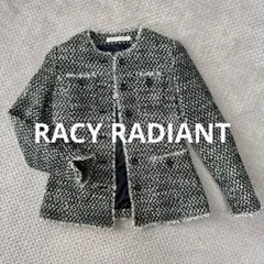 RACY RADIANT ノーカラー ツイード ジャケット フォーマル
