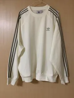 アディダスオリジナルス　プルオーバー　トラックトップ　長袖　ホワイトグレーライン
