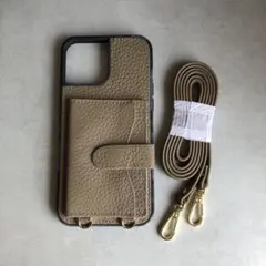 iPhone13proMAXケース クロスボディ ストラップ 斜めがけ 本革