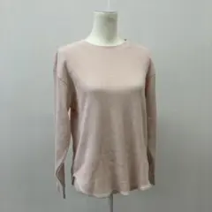 [a1130]ユニクロ ワッフル長袖Tシャツ ピンク M
