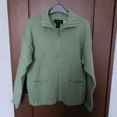 【値下げ】襟付き 前開き ジッパーニット(ペパーミントグリーン)