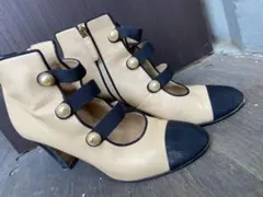 CHANELベージュレザーのハイヒールパンプス 値下げ可　着払いもっと値下げ可