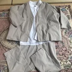 【美品】riziere リジェール　ノーカラースーツ　グレー　3点セット　120