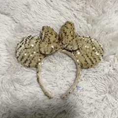 ミッキー型スパンコールカチューシャ ゴールド