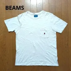 BEAMS ポケット付きTシャツ ワンポイント刺繍 ホワイト Мのサムネイル