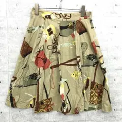 Ne-net ネネット 古着 14SS 森のキャンプ フレアスカート 2 カーキのサムネイル