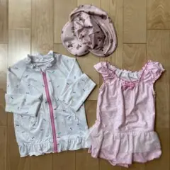 水着　ラッシュガード　帽子　3点セット　120