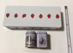 彩果の宝石 いちご缶 不思議の国のアリス　茶筒　空缶