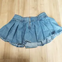 シーイン SHEINデニム プリーツ ミニスカート XSサイズ　ライトブルー
