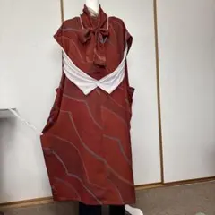 着物リメイク　和モダンアートワンピース パーティ　旅行　体型カバー　ゆったり