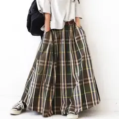 完売品＊antiquaアンティカ＊超マキシ丈 チェック柄ロングスカートのサムネイル