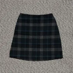 ユニクロ　UNIQLO タイトスカート チェック柄スカート　ミニ丈　ウール
