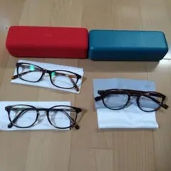 JINS メガネ (度あり)3個　メガネケース2個