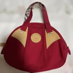 Burberry 赤 ハンドバッグ キャンバス