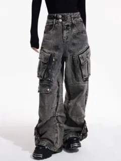 PEOPLESTYLE Dirty Jeans カーゴパンツジーンズ ダメージのサムネイル