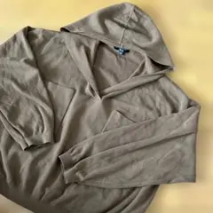 UNIQLO C ニットパーカー L ブラウン リラックス フーデッドセーター