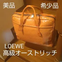 高級 希少 LOEWE オーストリッチ製 エキゾチックレザー バッグ