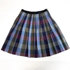 美品⭐️マーガレットハウエル リネンチェックフレアスカート マルチカラー 麻のサムネイル