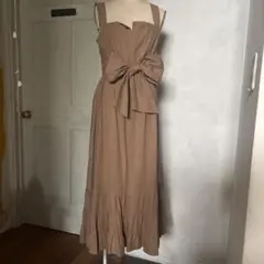 タグ付美品herlipto Vネックノースリーブ ロングワンピース ピンク S