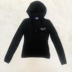 BURBERRY BLUE LABEL ニット　フード付　刺繍　ラインストーン